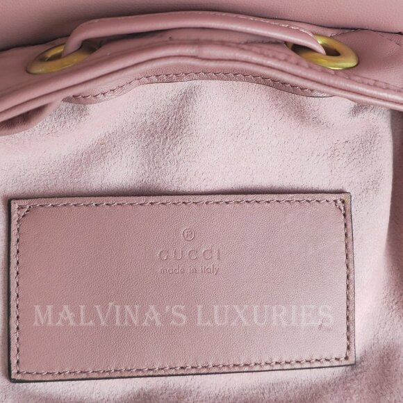 GUCCI BAG 777253 GG MARMONT LOGO BACKPACK PINK QUILTED LEATHER main image 11